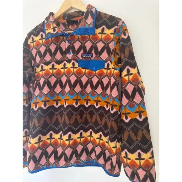 Patagonia Synchilla Big Anthos Rare Aztec Western Print Snap-T Pullover Fleece - Picture 8 of 8